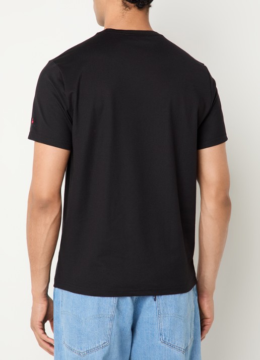 Peuterey Zole T-shirt met in zijdeblend - achterkant zwart