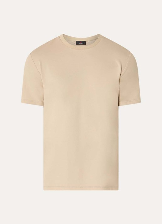 Peuterey Zole T-shirt met in zijdeblend - voorkant 2 beige