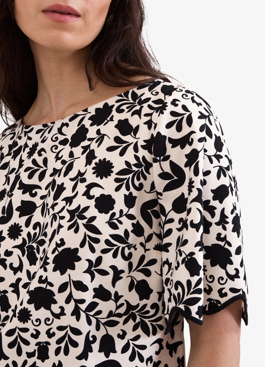 Phase Eight Abi tuniek me bloemenprint - detail 4 zwart