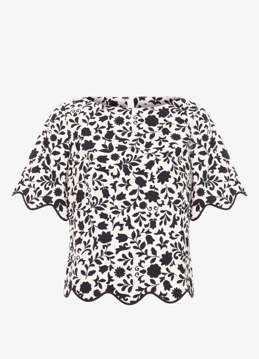 Phase Eight Abi tuniek me bloemenprint - voorkant zwart