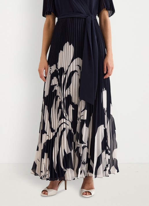 Phase Eight Abigail maxi jurk met bloemenprint - detail 7 donkerblauw