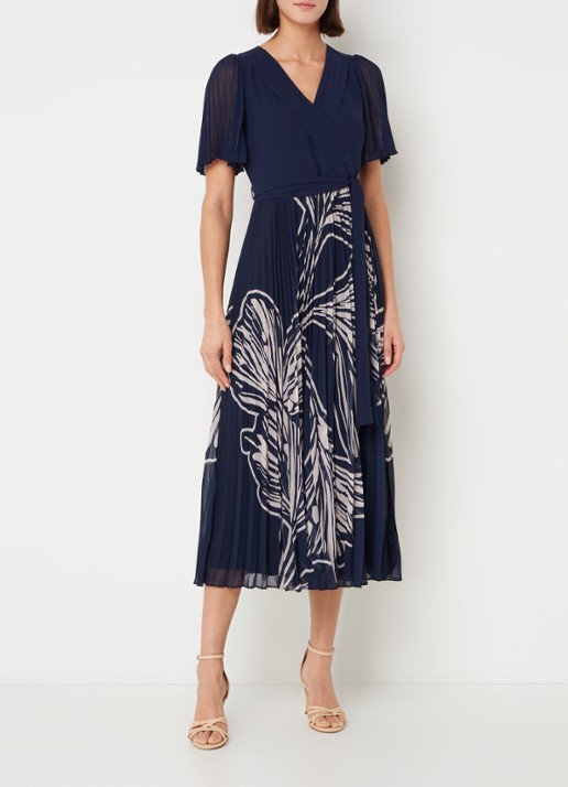 Phase Eight Abigail midi tuniekjurk met print en plissé