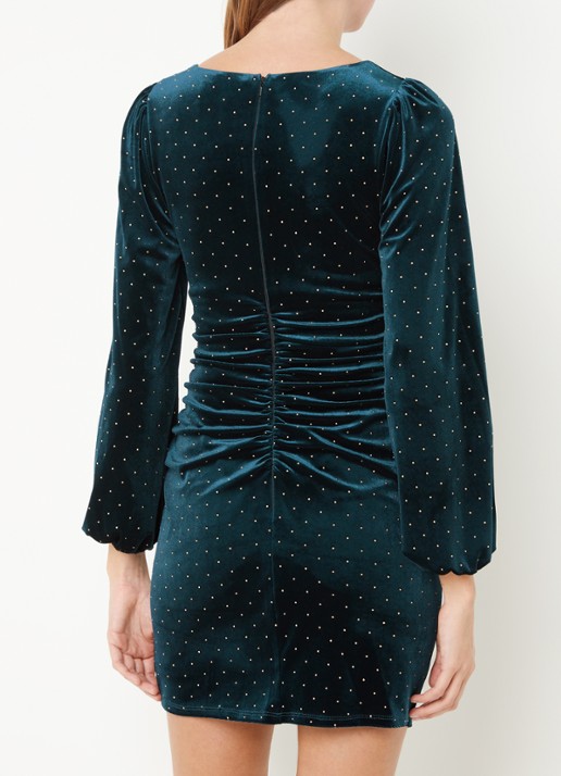 Phase Eight Adele Studded Velvet Dark Teal - achterkant 2 blauw