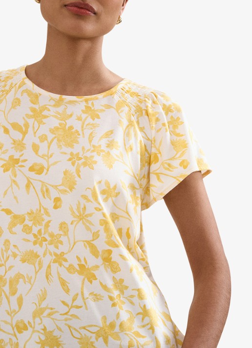 Phase Eight Adeline top met bloemenprint - detail 2 geel