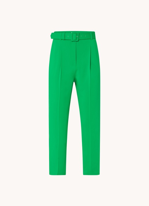 Phase Eight Adria high waist slim fit pantalon met ceintuur - voorkant 2 groen
