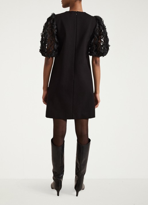 Phase Eight Aida mini jurk met pofmouw - achterkant 6 zwart