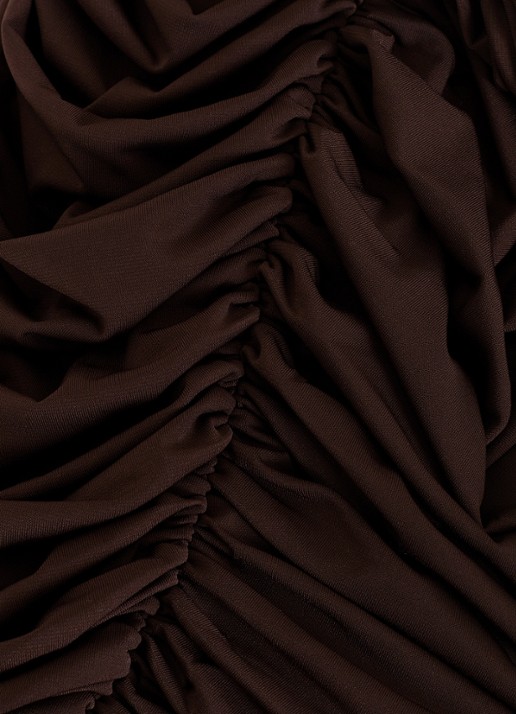 Phase Eight Aimee mini jurk met asymmetrische mouw - detail 4 bruin