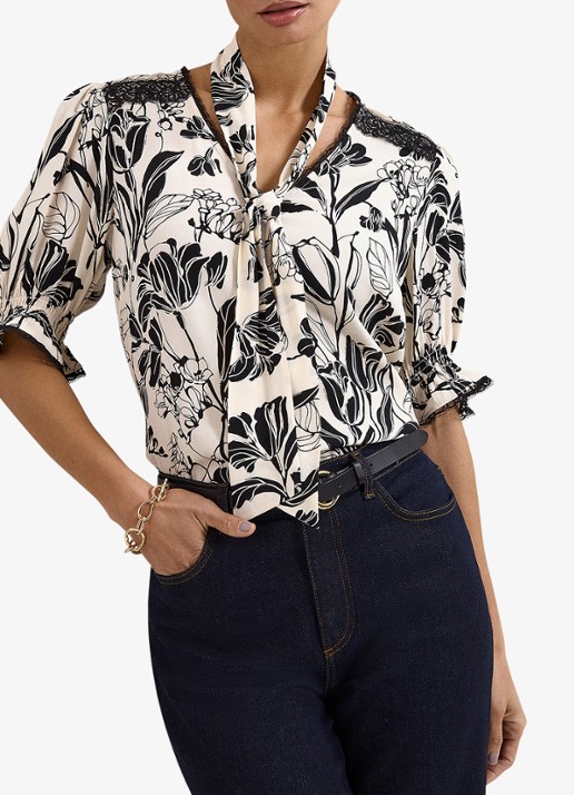 Phase Eight Aisra tuniek met bloemenprint en sjaalkraag