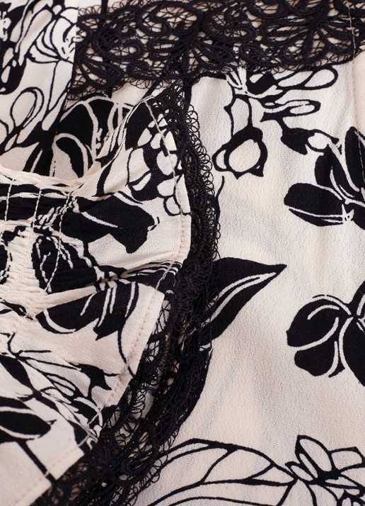 Phase Eight Aisra tuniek met bloemenprint en sjaalkraag - detail 4 zwart