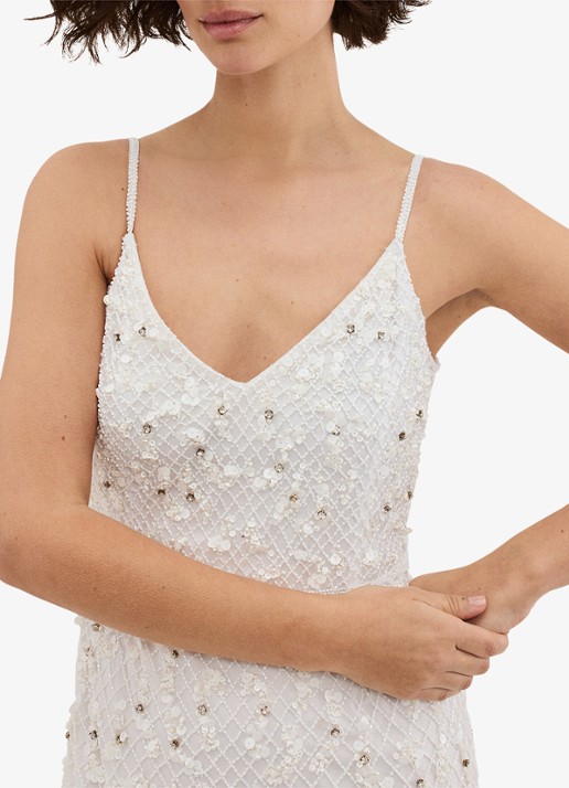 Phase Eight Alexia maxi jurk met studs - detail 5 gebroken wit