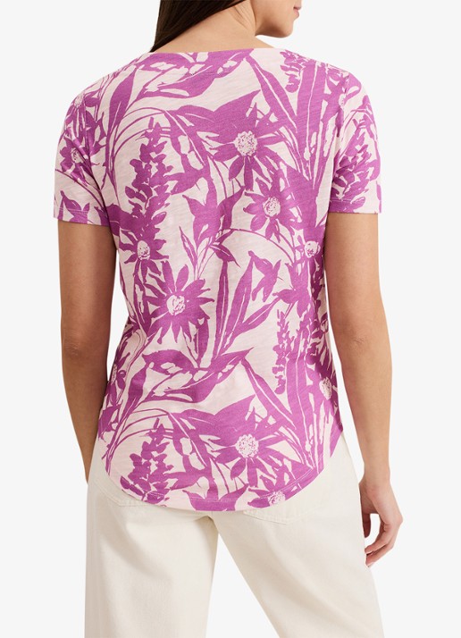 Phase Eight Alice T-shirt met bloemenprint - achterkant paars