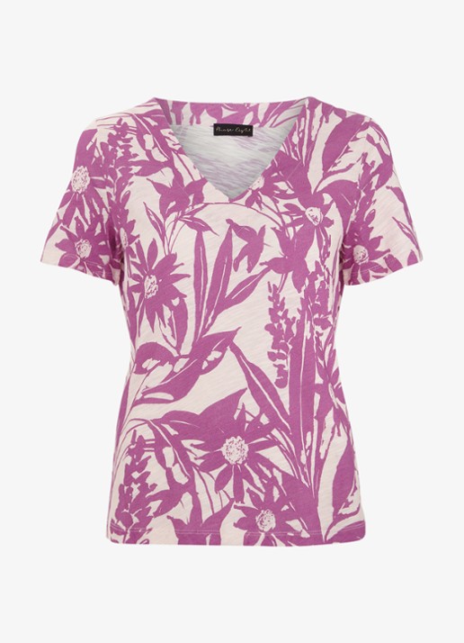 Phase Eight Alice T-shirt met bloemenprint - voorkant 6 paars