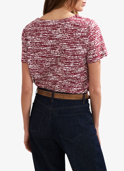 Phase Eight Alice T-shirt met print - achterkant bordeauxrood