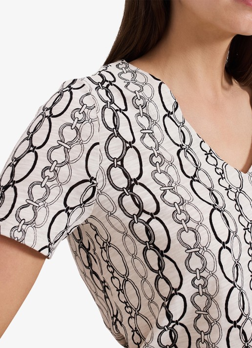 Phase Eight Alice top met print - detail 4 gebroken wit