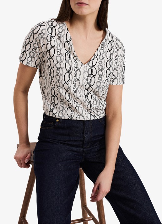 Phase Eight Alice top met print - detail 5 gebroken wit