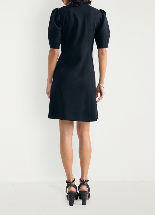 Phase Eight Alima Ponte mini jurk met opstaande kraag - achterkant zwart