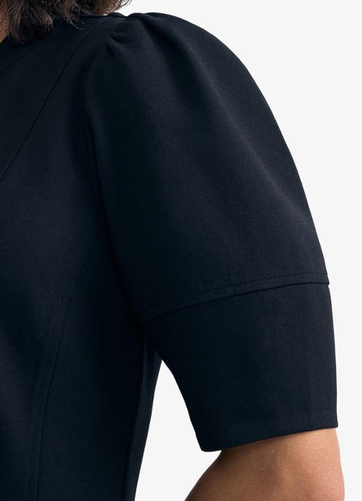 Phase Eight Alima Ponte mini jurk met opstaande kraag - detail 5 zwart