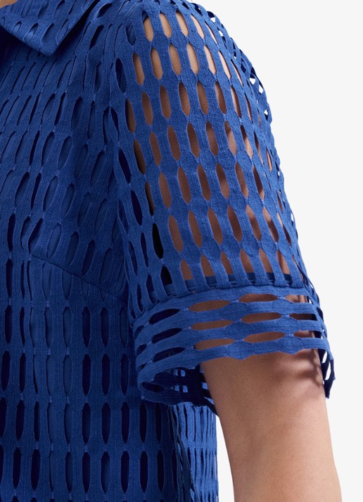 Phase Eight Alina mini jurk met opengewerkt dessin - detail 4 blauw