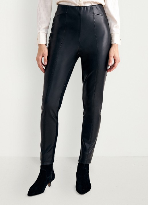 Phase Eight Alora high waist slim fit broek van immitatieleer