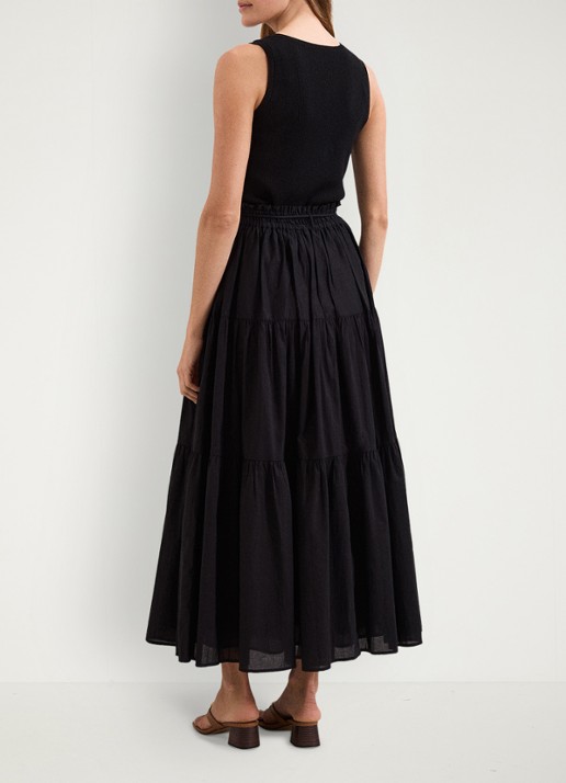 Phase Eight Alva maxi rok met plooien - achterkant 7 zwart
