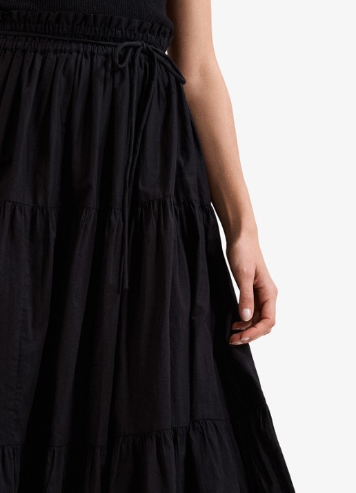 Phase Eight Alva maxi rok met plooien - detail 4 zwart
