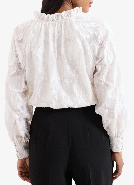 Phase Eight Amal blouse met bloemenprint - achterkant gebroken wit