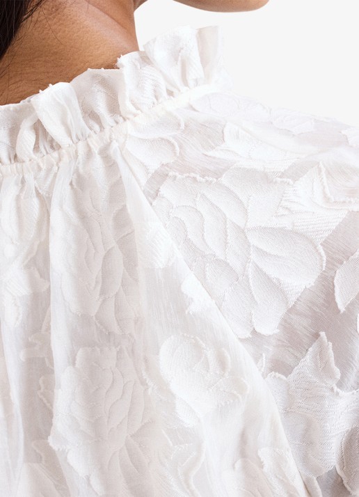 Phase Eight Amal blouse met bloemenprint - detail 5 gebroken wit