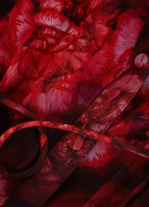 Phase Eight Amaris maxi blousejurk met bloemenprint en strikceintuur - detail 8 rood