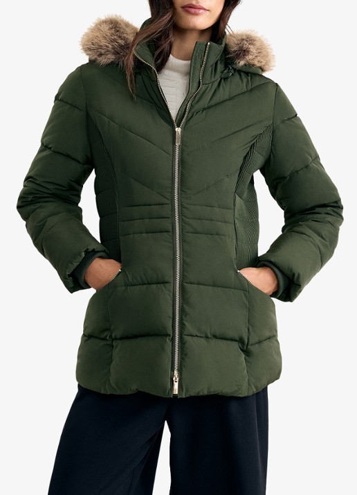 Phase Eight Amber mini gewatteerde parka met afneembare capuchon