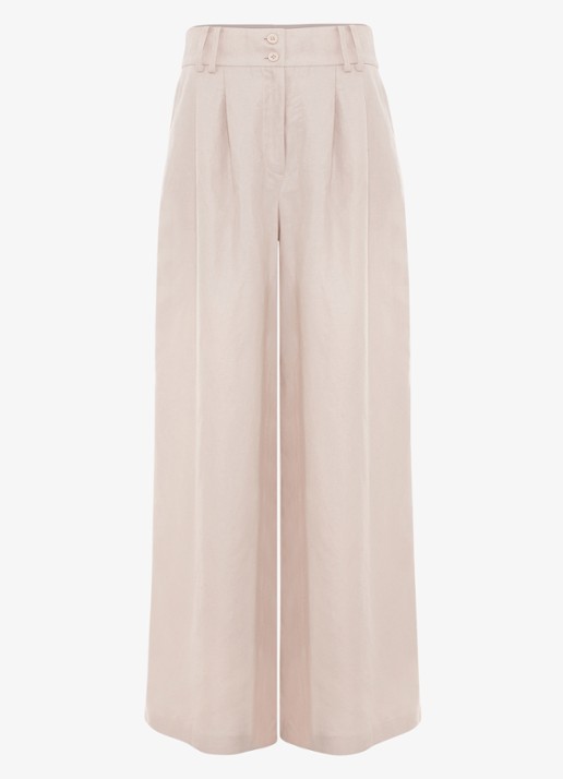 Phase Eight Amble mid waist wide fit pantalon met steekzakken - voorkant 6 creme