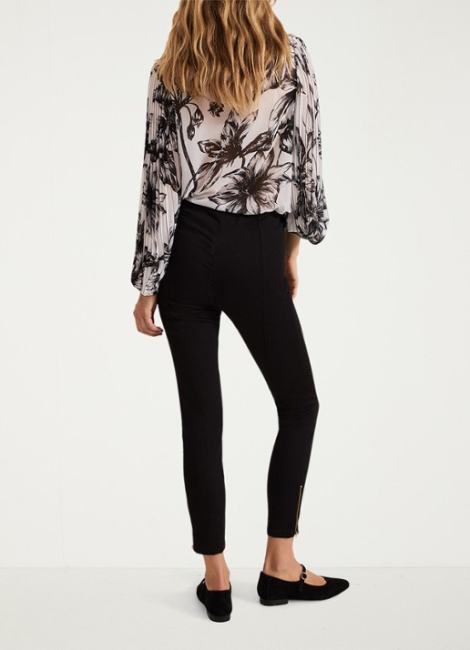 Phase Eight Amina mid waist cropped skinny fit broek persplooi - achterkant 2 zwart