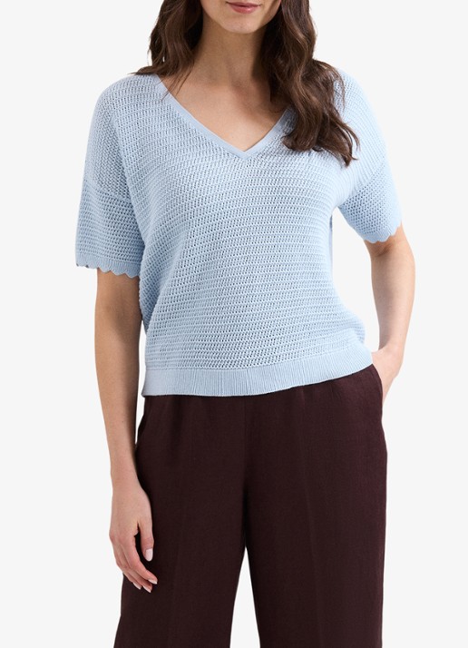 Phase Eight Amira grofgebreide top met V-hals