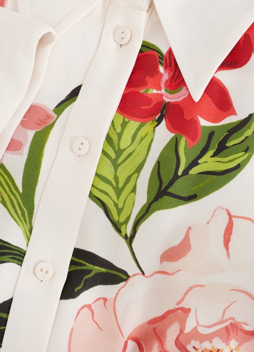 Phase Eight Anabella maxi blousejurk met bloemenprint - detail 8 gebroken wit