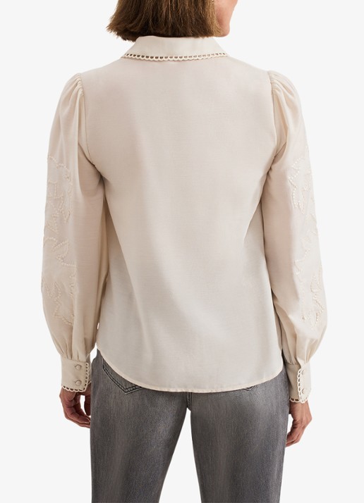 Phase Eight Aneira blouse met pailletten  - achterkant gebroken wit