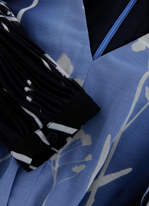Phase Eight Annie maxi jurk met bloemenprint - detail 5 donkerblauw