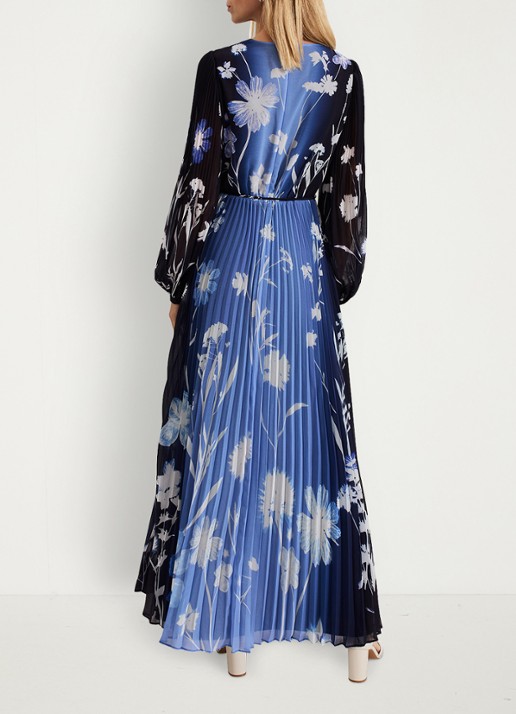 Phase Eight Annie maxi jurk met bloemenprint - voorkant 7 donkerblauw