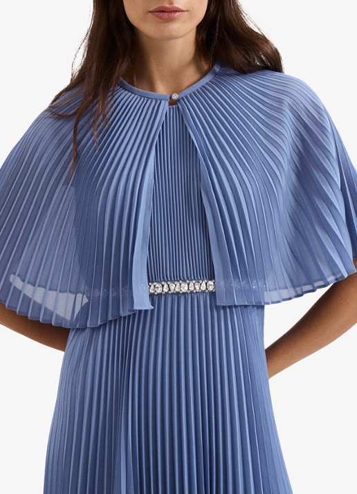 Phase Eight Anora bolero met plooien - voorkant 7 donkerblauw