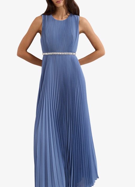 Phase Eight Anora midi jurk met plooien - detail 3 blauw
