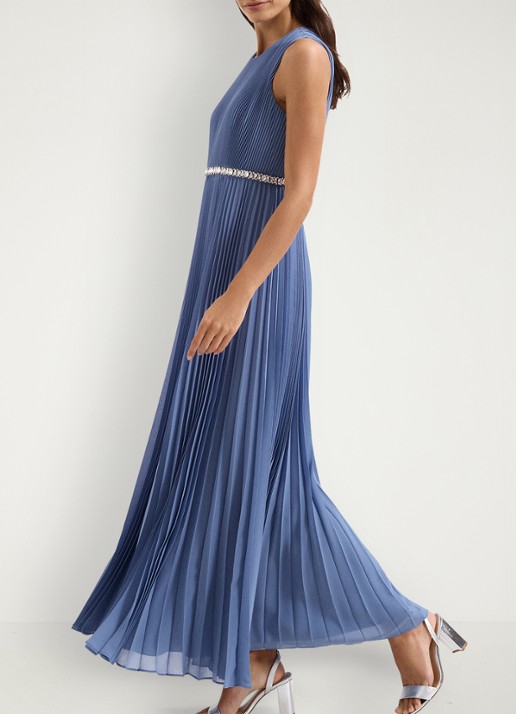 Phase Eight Anora midi jurk met plooien - detail 4 blauw