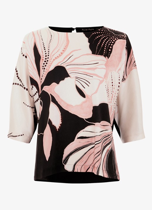 Phase Eight Antonia top met bloemenprint - voorkant 5 zwart