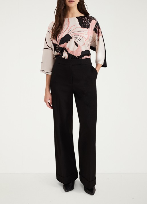 Phase Eight Antonia top met bloemenprint - voorkant 6 zwart