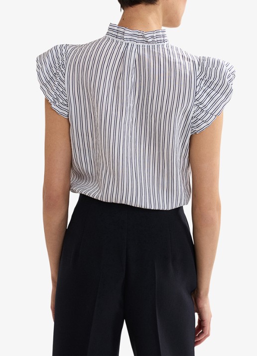 Phase Eight Ariana top met streepprint - achterkant 3 donkerblauw