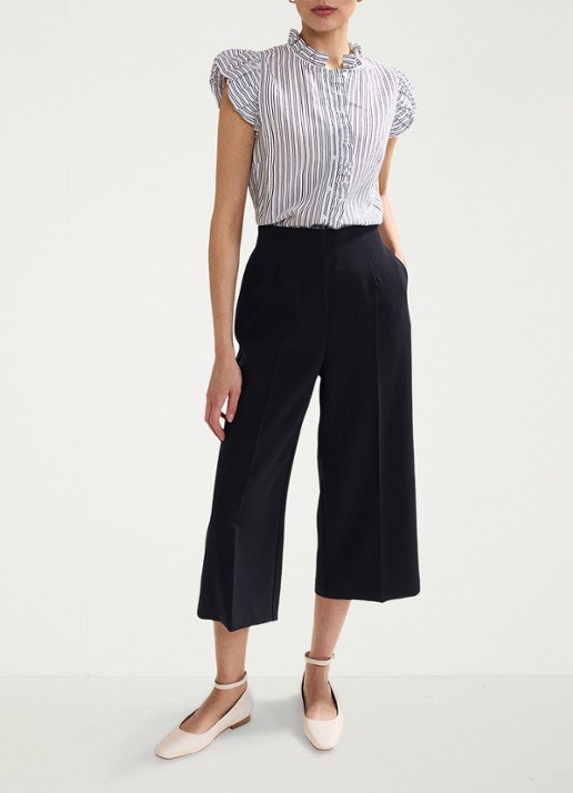 Phase Eight Ariana top met streepprint - voorkant 2 donkerblauw