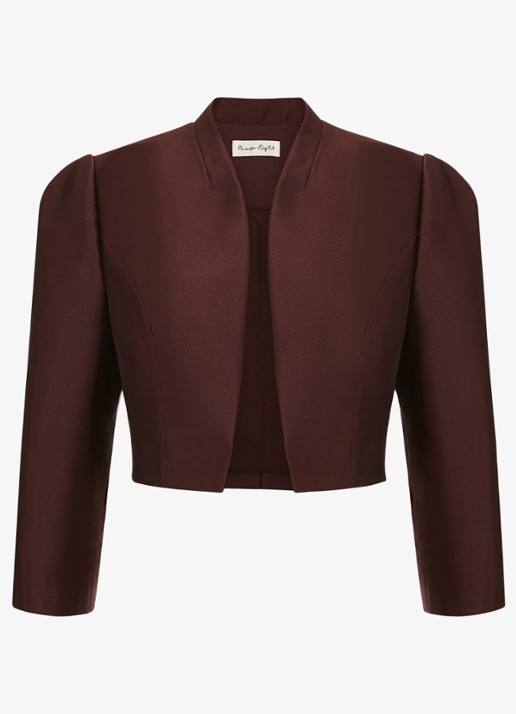 Phase Eight Ariel bolero van satijn - voorkant donkerbruin