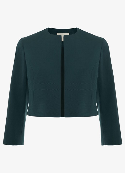 Phase Eight Arlette bolero met schoudervulling - voorkant zeegroen