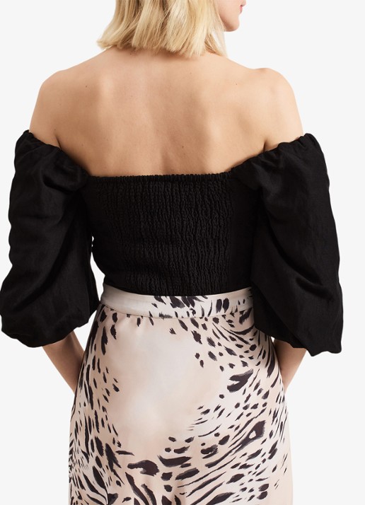 Phase Eight Asha top in linnenblend - achterkant zwart