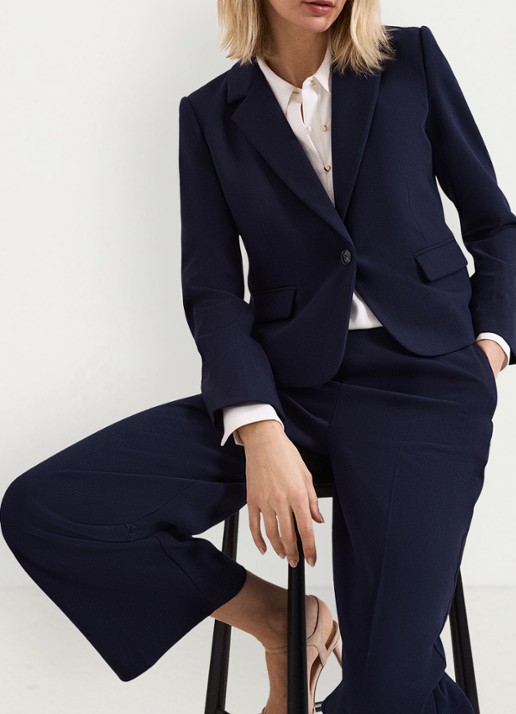 Phase Eight Aubrie blazer met klepzakken - detail 5 donkerblauw