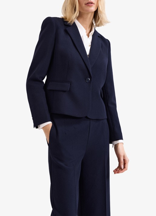 Phase Eight Aubrie blazer met klepzakken - voorkant 8 donkerblauw
