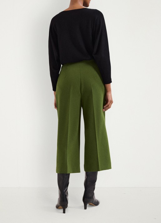 Phase Eight Aubrielle high waist loose fit culotte met steekzakken - achterkant 8 groen