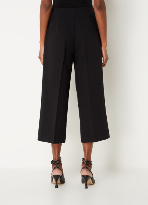 Phase Eight Aubrielle high waist wide fit culotte met steekzakken - achterkant zwart